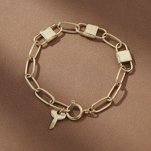 Pulsera de Cadena Unisex de Acero Inoxidable Impermeable, Chapada en Oro, Clásica y Delicada, de Joyería Fina, Compra al por Mayor Directa de Fábrica Haosen - Product Image 4