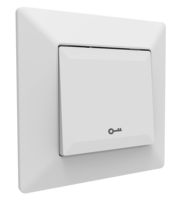 Fábrica OEM Europa estándar 86*86 interruptor botón cuadrado luz de control 2 bandas 1 vía interruptores eléctricos de pared para el hogar