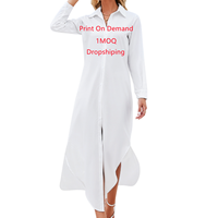 Robe chemise femme 2024 automne/hiver à manches longues, jupe imprimée sur commande, vêtements pour femmes