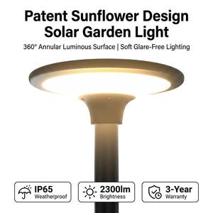 Lampada Solare per Pali 2300LM IP65 Impermeabile, Illuminazione <span class=keywords><strong>da</strong></span> Giardino LED dal Tramonto all'Alba con Batteria LiFePO4, Illuminazione Stradale per Esterni - Product Image 1