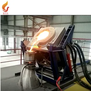 RXS 1.5T 2.5T 3T 5T copper melting furnace fully automatic machine induction melting furnace with tilting Crucible