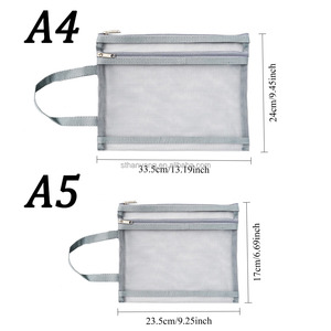 Bán Buôn Trong Suốt Lưới Tập Tin Túi Dây Kéo A4 Xách Tay Cuốn Sách Túi Hai Lớp Dày Thử Nghiệm Túi Tùy Chỉnh Thư Mục - Product Image 3