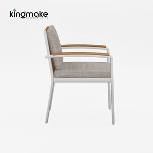 Ensemble <span class=keywords><strong>de</strong></span> meubles d'extérieur modernes, table et chaises <span class=keywords><strong>de</strong></span> restaurant d'hôtel, accoudoirs en teck, <span class=keywords><strong>chaise</strong></span> <span class=keywords><strong>de</strong></span> jardin stable pour l'extérieur - Product Image 4