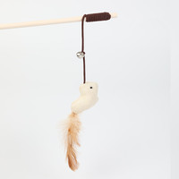 Jouet interactif pour chat en bois écologique personnalisé avec plume, design mignon, pour l'exercice, emballage carton tendance