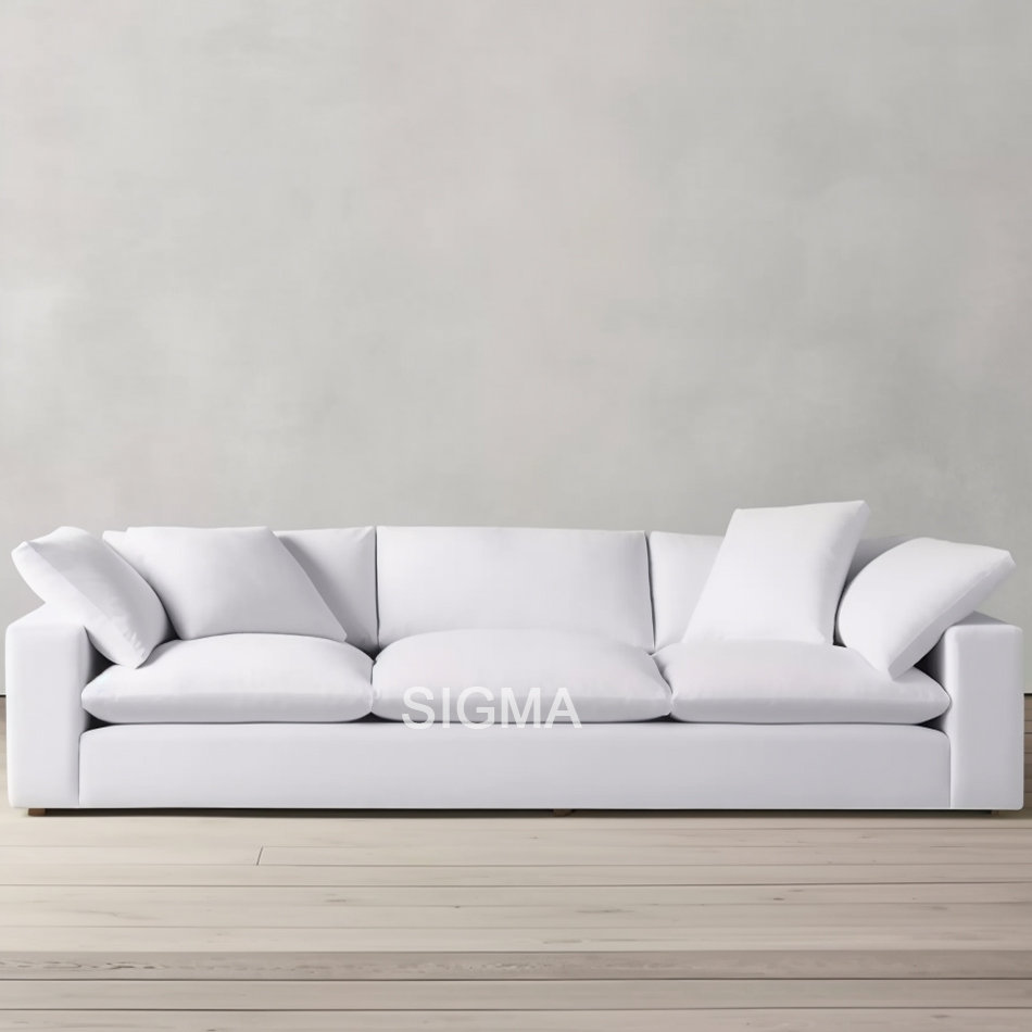 New Arrival Design Sense Fabric Luxury  Soft Modern Home Furniture White Couch Living Room Armrest Sofa Set Furniture