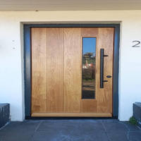 Portes d'entrée en bois massif, porte d'entrée en bois, porte intérieure battante avec combinaison de verre moderne, bien étanche, style naturel