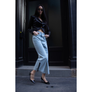 Jeans Demi de Corte Recto con Cierre Lateral - Product Image 5