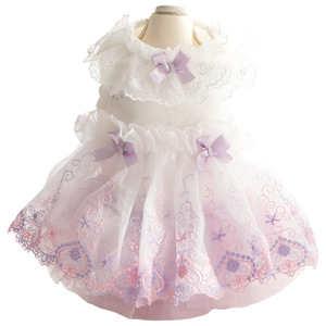 Dog Princess Dress Summer Spring Thin Embroidered Polyester Cute Skirt Pet Clothes <b>Small</b> Dog <b>Teddy</b> Outfit - Product Image 5