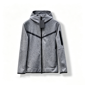 Chaqueta deportiva con cremallera completa para hombre, diseño personalizado, de alta calidad, con capucha de algodón. - Product Image 6