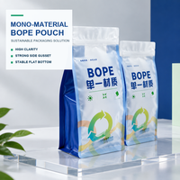 Pochette à fond plat personnalisée en BOPE monomatériau avec fermeture éclair pour emballage alimentaire recyclable, idéale pour les chips, résistante à l'humidité, vente en gros OEM