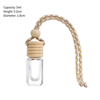 Prix usine vide 5ml 8ml 10ml bouteille de diffuseur suspendu en verre avec couvercle en bois bouteille de parfum désodorisant de voiture