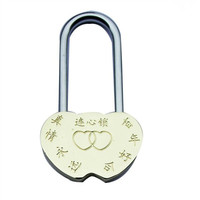 YH1036 Cadenas antivol durable en laiton à combinaison numérique, avec breloques en forme de cœur gravées 'Love Bridge', pour la création de bijoux et d'artisanat
