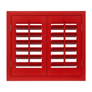 PVC màn trập Bản lề cửa sổ màn trập thiết kế hiện đại màu đỏ gỗ màn trập cho thông gió không khí - Product Image 2