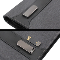 Regalos Personalizados, Bloc de Notas con Carga Inalámbrica, Carpeta Multifuncional de Cuero PU con Banco de Energía y Memoria USB