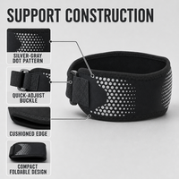 Sangle de soutien rotulien réglable en EVA et nylon avec boucle rapide, compression pour la course, le cyclisme, le basketball, le fitness et les sports – Soutien du genou