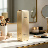 Boîte en papier cosmétique dorée personnalisée, emballage de luxe pour soins de la peau avec impression de logo, boîte en papier à double fente