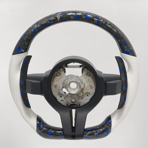 Volant en fibre de carbone forgée bleu pailleté et cuir perforé blanc pour <span class=keywords><strong>BMW</strong></span> F20 F30 F48 M3 E90 (vente en gros) - Product Image 6