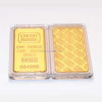 Barre décorative en laiton plaqué sur mesure de haute qualité, lingot commémoratif de 1 oz, ornement métallique doré