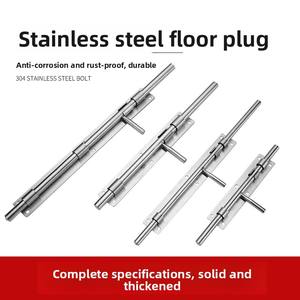 Verrou au <span class=keywords><strong>sol</strong></span> épaissi de porte de fer d'acier inoxydable solide avec les serrures supérieures et inférieures pour des hôtels fenêtres clôtures et portes - Product Image 2