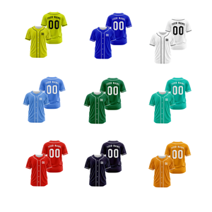 Maillot de baseball personnalisé avec nom et numéro d'équipe, impression par sublimation 3D, pour hommes et femmes, été, respirant, séchage rapide, boutons, softball, polyester - Product Image 4
