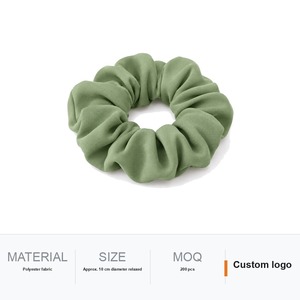 Scrunchie en polyester imprimé couleur, élastique pour cheveux, logo personnalisé, transfert thermique, promotion en gros - Product Image 6