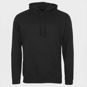 Men's 100% <b>Black</b> Cotton Pullover Tracksuit Flared Raw Hem Winter <b>Fleece</b> Sweatpants Hoodie Solid Print Custom Autumn Hooded - Product Image 2