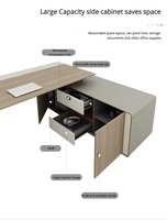 Bureau de direction électrique convertible, moderne, minimaliste, de luxe, en bois, écologique, durable, extensible, avec rangement