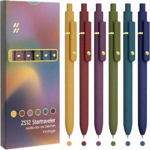 Stylos Gel Colorés Pointe Fine Écriture Fluide 0,5 mm Encre Colorée Design Vintage Doré pour Journalisation et Prise de Notes pour OEM - Product Image 1