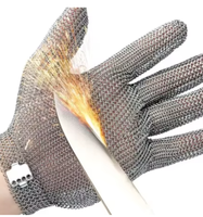 Gant de sécurité anti-coupure en maille soudée en acier inoxydable 304 de qualité alimentaire, résistance au coupure niveau 5, respirant, pour boucherie commerciale