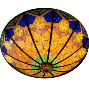 Cúpula de Vidrio Tiffany Hecha a Mano y Personalizada, Resistente, con Diseño de Paisaje Urbano, para Iluminación de Salón, Villa, Sala de Estar u Hotel - Product Image 6