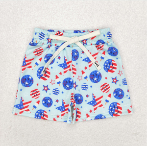 Trajes de baño para bebés, niñas y niños, 4 de julio, Smile Sibling Trunks - Product Image 3