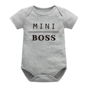 Usine en gros 100% coton bébé barboteuse à manches courtes body avec triangle imprimé décontracté été ramper costume ensemble - Product Image 2