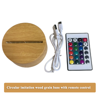 Base de lampe de table LED avec câble de charge USB, base ronde craquelée couleur RGB, base de lampe de nuit LED 3D