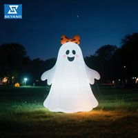 Fantômes gonflables d'Halloween avec décorations de citrouilles Fantôme gonflable mignon Décoration de fête à lumière LED d'Halloween