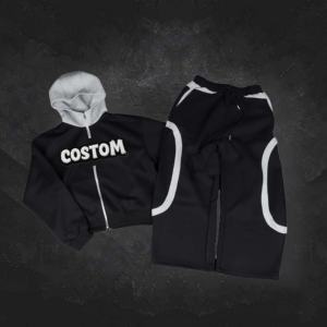 Ensemble de survêtement vintage d'hiver à capuche, lourd, écologique, respirant, patchwork, streetwear, jogging - Product Image 3