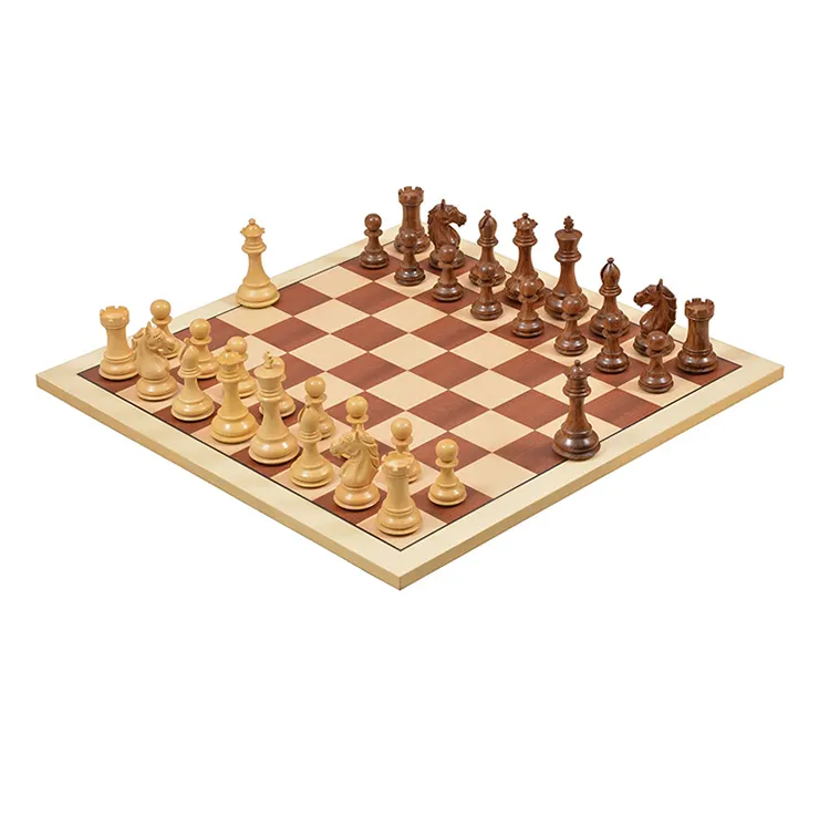 factory hot sale custom wood carving unfoldable chess pieces board game set with wooden packaging box for sale