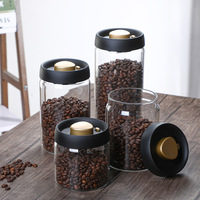 Pot à café hermétique, pot de conservation anti-humidité, pot de conservation sous vide, pot à thé en verre, pot de rangement, boîte de rangement, feuilles de thé