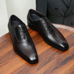 Men's Genuine Leather Oxfords Pointed Toe Lace-Up Dress Shoes Solid Office Wear All Seasons Drop Shipping - Product Image 2