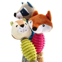 Nuevo Juguete Chirriante de Peluche con Forma de Perro de Dibujos Animados, Juguete Interactivo de TPR para Masticar, Juguete Sonoro para Mascotas, para Cachorros Pequeños y Medianos