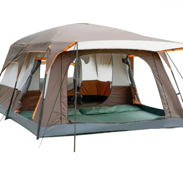 Pesante esterno di lusso per famiglie da viaggio impermeabile 4 camere 12 persone tenda da campeggio in montagna