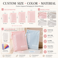 Sacs à fermeture éclair personnalisés avec logo rose mat/givré, certifiés recyclés, conformes aux normes, sacs à fermeture éclair pour vêtements