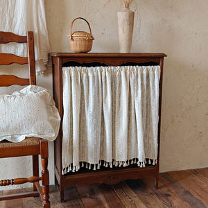 Cortinas de margaritas de estilo rural personalizadas, armario de zapatos de lujo, cortina de protección <span class=keywords><strong>para</strong></span> sala de estar con borla - Product Image 3