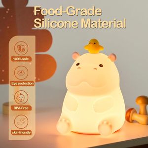 <span class=keywords><strong>Veilleuse</strong></span> LED ATSUI <span class=keywords><strong>Hippo</strong></span>, Lampe Animale Nouveauté en Silicone Alimentaire, 2 Niveaux de Luminosité Réglables, Décoration de Bureau pour Crèche, Cadeau Amusant pour - Product Image 3
