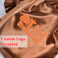 Sac à Perruque Personnalisé à Cordon, Emballage avec Logo Personnalisé, Sac en Soie pour Extensions de Cheveux, Sac à Perruque en Satin pour Lots de Cheveux