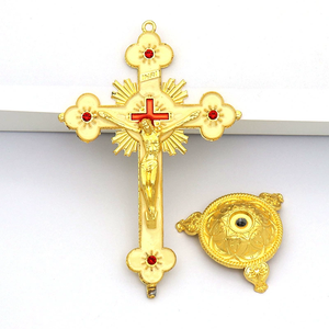 耶稣十字架家居装饰天主教金属基督耶稣圣像装饰东正教宗教教堂用具圣诞13厘米 - Product Image 3
