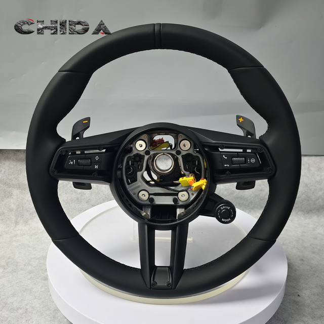 Full Leather 3-spoke 355mm Steering Wheel Suitable for Porsches Panamera Cayenne Macan Cayman Boxster Taycan 918 911 958 Model