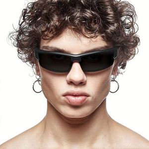 Lunettes de soleil Y2K demi-cerclées UV400 pour hommes et femmes, style punk, pour le cyclisme en extérieur, personnalisables avec logo, collection mode 2024 - Product Image 2