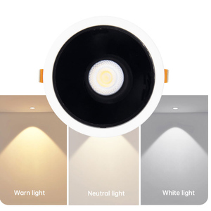 Ra95 <span class=keywords><strong>10W</strong></span> AntiGlare spotlight <span class=keywords><strong>Led</strong></span> Downlight <span class=keywords><strong>COB</strong></span> ánh sáng <span class=keywords><strong>LED</strong></span> <span class=keywords><strong>COB</strong></span> Downlight điều chỉnh xuống Đèn thiết kế nhấp nháy miễn phí 3000K CE ROHS - Product Image 2