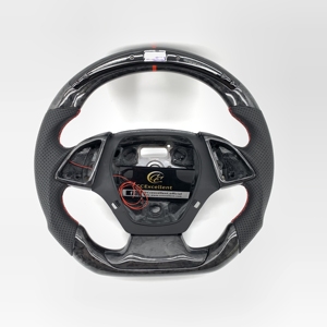 Volante Personalizado de Fibra de Carbono Forjado con LED y Cuero Perforado para Chevy <span class=keywords><strong>Camaro</strong></span> <span class=keywords><strong>ZL1</strong></span> 2016-2021 - Product Image 1