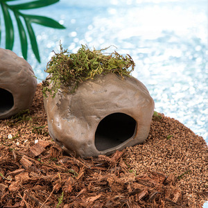 Tente cachette pour hamster en forme de montagne, pour l'été, intérieur/extérieur, accessoires de cage, lit, pierre céramique, couvercle amovible - Product Image 5